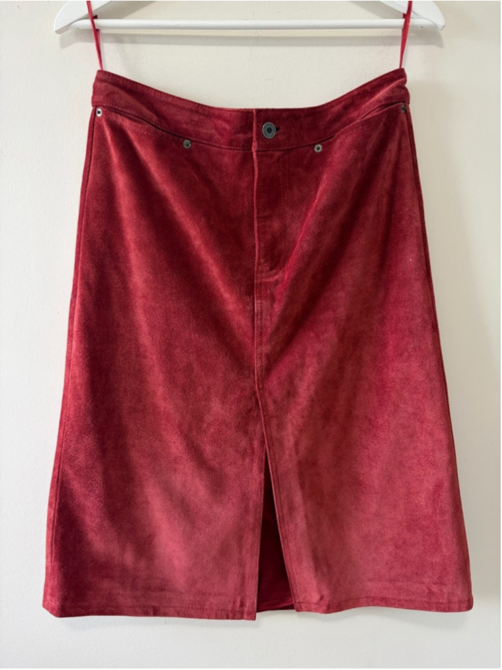 GAP VINTAGE BURGUNDY Y2K BOHO WESTERN SUEDE SKIRT🍷 Size 6
